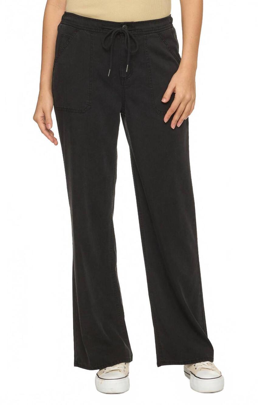 NEW FLAGS & ANTHEM women's bluffton wide leg pull on pant in black